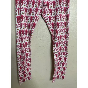 Roller Rabbit Pink Monkey Pajama Pants Womans XS 100% Pima Cotton Made in Peru thumbnail 4