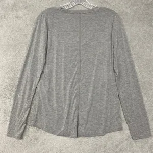 White House Black Market Top Womens Small Gray Long Sleeve‎ Top U Neck Casual thumbnail 6