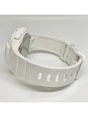 Casio illuminator Women's Digital Watch 39mm LWS1200H white resin band running thumbnail 6