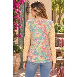 Sundance WHIMSY ROSE Floral Mixed Print Thermal Top Shirt Small Made in USA thumbnail 6