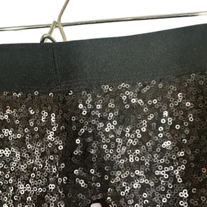 Bisou Bisou Black Metallic Sequin Skinny Ankle Dressy Legging Pants Women Sz M thumbnail 7