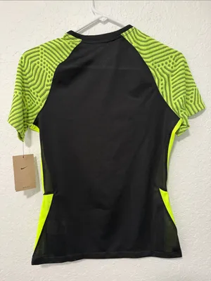NWT Nike Women’s Black & Neon Green Short Sleeve Dri-FIT Athletic Top thumbnail 2