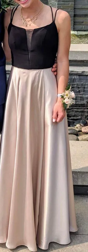Black And Champagne Formal Dress thumbnail 1
