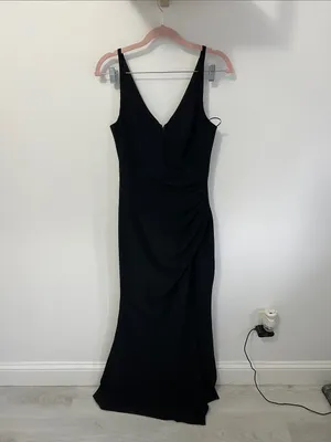 Dress The Population Iris Slit Crepe Gown thumbnail 5