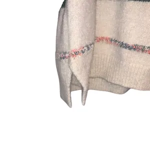 Shein Cream & Green Sweater Multicolored Stripes One Size‎ thumbnail 2
