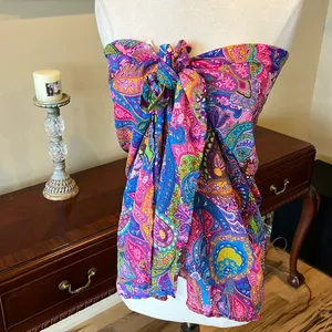 Beach Coverup Wrap Swim New Womens XS S M L Sarong Colorful thumbnail 11
