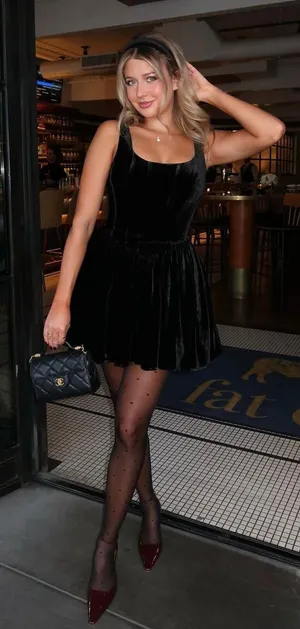 Zara dress corset holiday flowy velvet velour black mini evening thumbnail 2