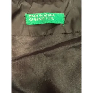 United Colors of Benetton Black Down Puffer Coat‎ Y2K Gorpcore Long Jacket L thumbnail 5