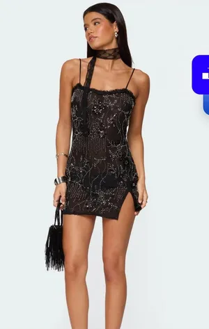 NWT Edikted beaded mini dress thumbnail 1