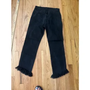 FRAME Le‎ High Straight Film Noir Black Jeans Distressed Hem SZ 28 6 thumbnail 2