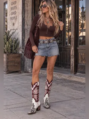 Steve Madden Arroyo butterfly multicolor Print Mid Calf Cowgirl Boots NEW 9.5 thumbnail 3