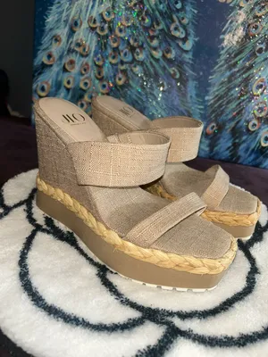 Jennifer Lopez Neutral Beige Wedge Sandals - Unbranded thumbnail 2