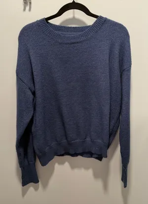 SHEIN Crewneck Pullover Sweater Blue XL Minimalist Casual Everyday Wear thumbnail 1