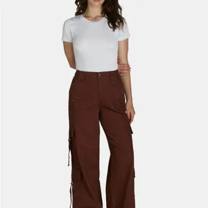 No Boundaries Twill Cargo Pant Womens Brown size small 4/6 nwt teen thumbnail 2