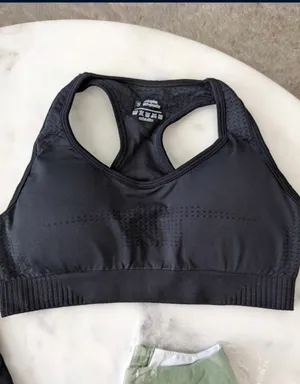 Yoga Basic Training Light Medium Performance Bra and Legging Set Black thumbnail 3