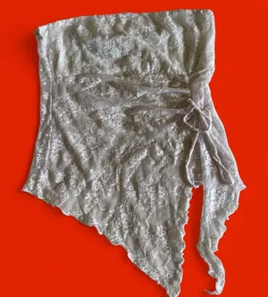 Hot Topic Bandeau Lace Top Asymmetric Hem White Whimsygoth Fairy Large thumbnail 1