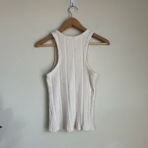 Anthropologie Cream Rib Knit High Neck Tank thumbnail 8