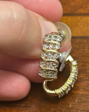 925 sterling silver gold tone earrings thumbnail 1