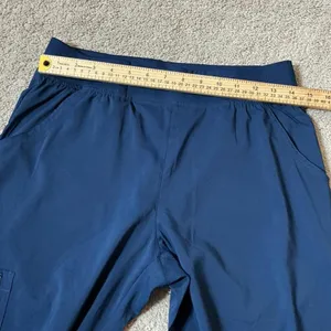 Koi Basics Women Navy Blue Petite Flare Scrub‎ Pants Size Small Medical thumbnail 5