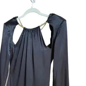 Astr Carina Satin Chain Link Long Sleeve Mini Dress Black Size XS Party Cutout thumbnail 5