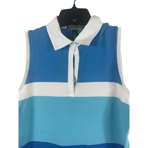 VTG Y2K Lauren Ralph Lauren Active Tennis Polo M Blue Colorblock Sleeveless READ thumbnail 4