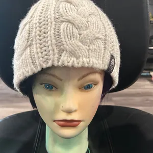 The North Face Off White Cable Knit Beanie thumbnail 2