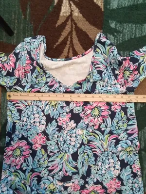Lilly Pulitzer Kaisley Dual Neck Dress High Tide Navy Pineapple Paradise Womens thumbnail 8