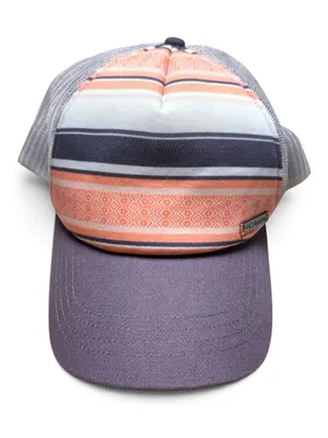 Columbia Women's Pink and Gray Striped Mesh Trucker Hat thumbnail 4
