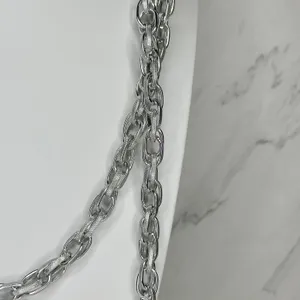 Textured Chain Link Tassel Open Wrap Necklace Silver Tone ✨ thumbnail 8