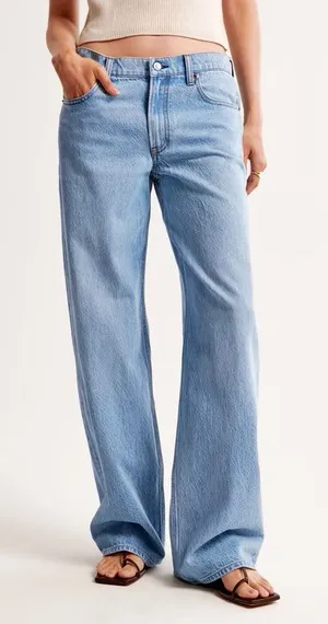 NWT Abercrombie‎ & Fitch The Ultra Loose Low Rise Size 33 Short Drapey Rigid thumbnail 1