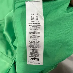 ASOS DESIGN Womens Green Satin Racer Neck Mini Dress Size 14 Party‎ Cocktail thumbnail 5