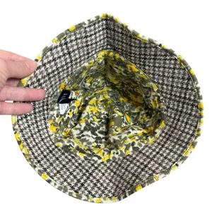 VTG Y2K Gap Bucket Hat Brown Houndstooth Plaid Wool Blend S/M Gossip Preppy 90s thumbnail 4