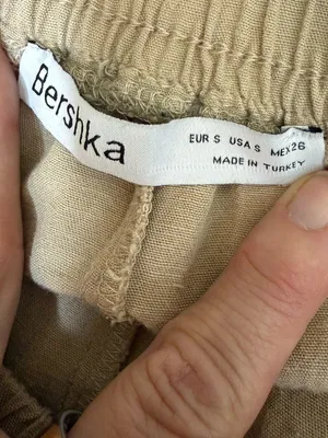 Bershka European Linen Blend Cargo Wide Leg Pants Trousers Size Small thumbnail 7