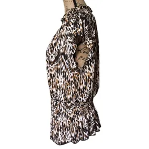 Bundle 4/$25 Offer! CATO Animal Print Blouse - Brown and Black Size XL thumbnail 2