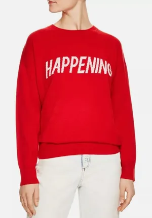 Sandro Happening Sweater wool cashmere oversized womens Red (small) contemporary thumbnail 1