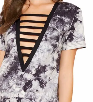 SheIn Ladder Neck Tie Dye Tee thumbnail 4