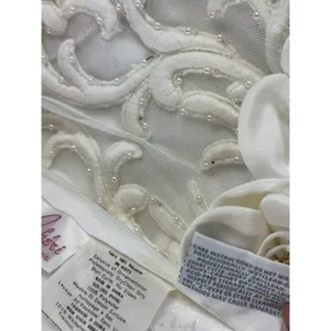 Mon Cheri‎ Bridals Wedding Gown White Embroidered Illusion Back Veil Set Size 10 thumbnail 11