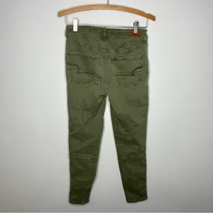 American Eagle Outfitters high Rise Jegging Crop olive‎ green size 6 thumbnail 5