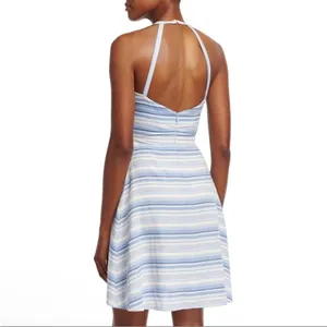 Amanda Uprichard Vineyard Striped Cotton Mini open back size large black white‎ thumbnail 2