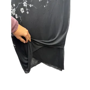 I.N. San Francisco Y2K Black Floral Fairycore Indie Midi Dress Elegant S thumbnail 5