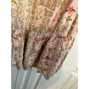 Agua Bendita X Target Womens XXL Light Pink Floral Tiered Mini Dress With Pocket thumbnail 5