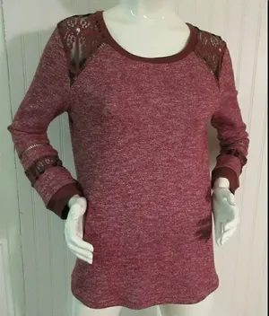 Hazel top lace accents on sleeves sz Med thumbnail 1