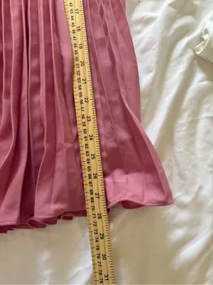 Kate Kaspin Women's High Elastic Waist Pleated Midi A-Line Swing Skirt Pink Larg thumbnail 8
