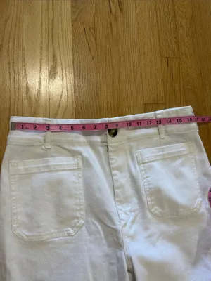 Maeve White The Colette Wide Leg Cropped Pants Sz 33 thumbnail 3