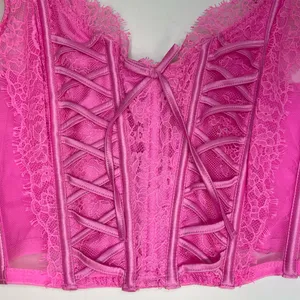 Victoria's Secret Dream Angels Pink Lace Unlined Non Wired Corset Bra Top Size S thumbnail 5