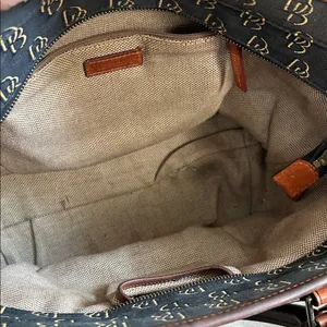 Dooney & Bourke Black and Brown Logo Satchel thumbnail 9