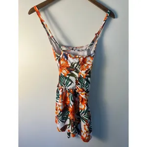 1XL Tropical Floral Peplum Tankini Swim Top Hibiscus Vacation Beach Cruise thumbnail 2