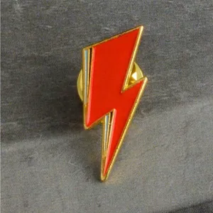 NWT Bright Red Lightning Bolt Enamel Lapel Pin Brooch, Fun Gift Idea! thumbnail 1