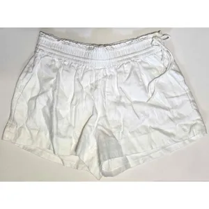 J Crew 100% Linen Side Tie Pull On Hi-Rise Shorts G4710 White XS thumbnail 2