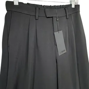 Cuts Clothing Essential Pant S Short Black Pleated Wide Leg Business Trouser NEW thumbnail 3